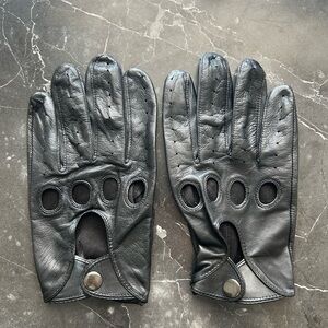 Black Leather Driving Gloves